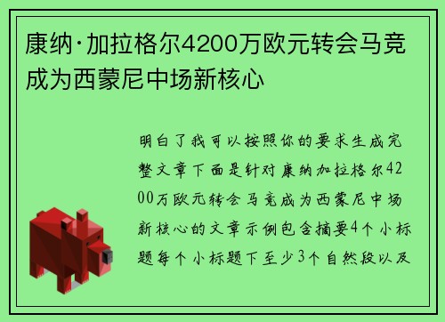 康纳·加拉格尔4200万欧元转会马竞 成为西蒙尼中场新核心
